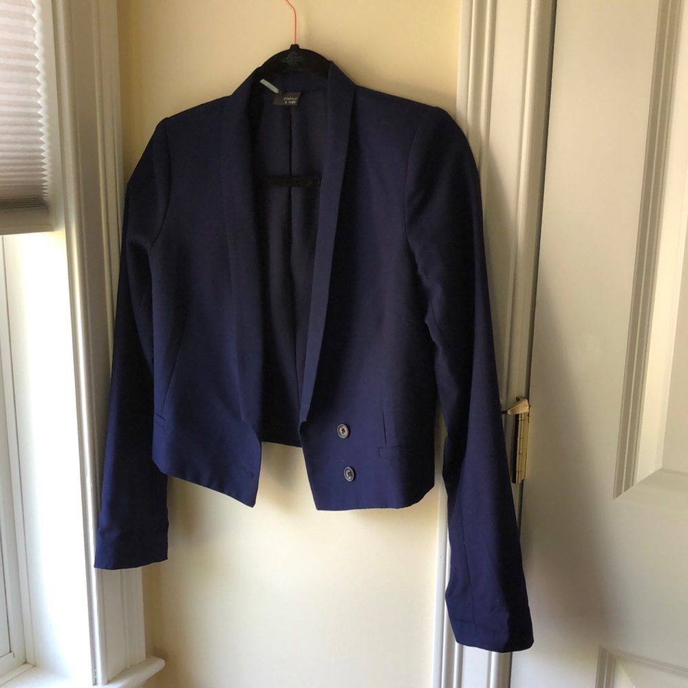 Navy cropped blazer